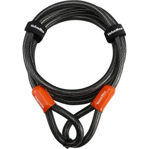 Kal-Câble Antivol Vélo 213 Cm X 12 Mm, Antivol Vélo De Sécurité Avec Revêtement Pvc, Double Boucle Tressée, Pour Cadenas, Antivol À Disque Et Antivol En U - Neuf