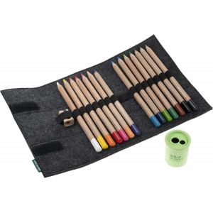Eryi-Edugreen® Lot De 13 Crayons De Couleur En Bois Issu De L'agriculture Certifiée, Traité Avec Vernis Soluble Dans L'eau Et Gaufrage Biodégradable - Neuf