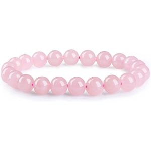 Kalsw-Bracelet Quartz Rose Bracelet Pierre Naturelle Bracelet Pierre Bracelet Pierre Naturelle Femme Bracelet Femme Pierre Naturelle Bracelet Perles Femme Bracelet Perle Cadeau Femme Bijoux Femme - Neuf