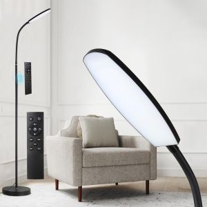 Lampadaire Sur Pied Salon, 12w Led Lampe De Lecture, Dimmable Temp&eacute;ratures De Couleur Et Luminosit&eacute;, Lampes Chambre R&eacute;glable En Col De Cygne Avec T&eacute;l&eacute;commande Et Commande Tactile Pour Bureau (Bande) - Neuf