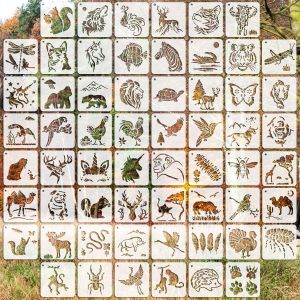TRAHOO-60 Animal Pochoirs de Peinture Meuble, Pochoirs de Peinture de Faune Licorne Chat Chien, Mod&egrave;le de Pochoir pour DIY Scrapbooking Bois Meubles Mur Maison D&eacute;cor - Neuf