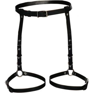 Punk Cuir Corps Cha&icirc;ne Cuir Noir Cuisse Cha&icirc;nes Rave Jambe Cha&icirc;ne Ceinture Discoth&egrave;que Corps Bijoux Accessoires Jambe R&eacute;glable Ceinture Pour Femmes Et Filles - Neuf