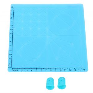 XYONG Stylo d'impression 3D, tampon en silicone bleu, planche de copie, tapis souple, outil de dessin avec capuchons pour les doigts - Neuf