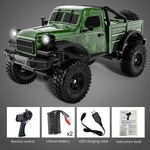 Voiture télécommandée tout-terrain électrique Rock Crawler 4x4 à l'échelle 1:18, 2,4 GHz, avec lumières LED et 2 batteries-Rose - Neuf