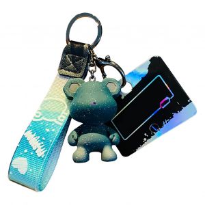 Porte-Cles Ours Degrade, Porte-Cles Ours De Dessin Anime, Pendentif De Sac Animal Mignon Pour Hommes, Femmes, Garcons Et Filles, Vert - Neuf
