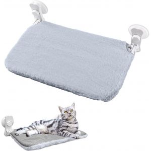 Subzonal-Hamac Chat Fenetre Hamac Pour Chat Fenetre Pliable D&eacute;montable Avec Ventouse Pour Surfaces Lisses,Tissu Double Face En Maille/Peluche,Facile &Agrave; Nettoyer,Gris 30&times;45cm - Neuf