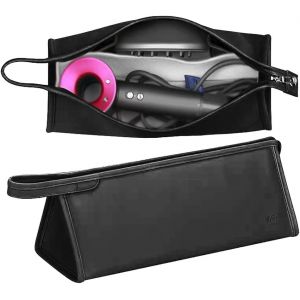 Sac De Rangement De Voyage &Eacute;tanche Pour S&egrave;che-Cheveux - En Cuir Synth&eacute;tique - Anti-Rayures, Anti-Poussi&egrave;re Et R&eacute;sistant Aux Chocs - Noir - Neuf