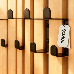 10 Pi&egrave;ce Crochet Porte Manteau, 13 mm Crochet pour Panneaux Acoustiques, Acier Carbone Pat&egrave;re Murale, Double Panneau Tasseau Crochets Mural, pour Serviettes, V&ecirc;tements, Panneaux Acoustiques - Neuf