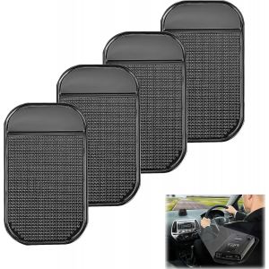 Lot De 4 Tapis Antid&eacute;rapants Autocollants Pour Tableau De Bord De Voiture,Tapis Antid&eacute;rapant,Pour T&eacute;l&eacute;phone Portable,Support De Lunettes De Soleil,Cl&eacute;s (14 X 8 Cm) - Neuf