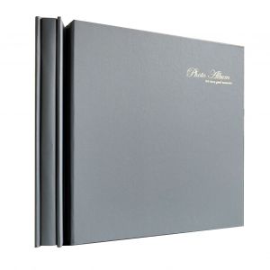Album photo 15 cm, 500 feuilles, film interieur transparent en PVC, reliure a vis en aluminium, couverture etanche, livre photo 15 cm, plastification 4R, page noire gratuite, 500 feuilles, similicuir bleu - Neuf