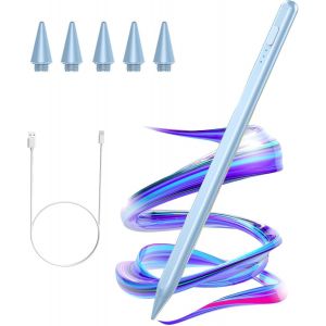 Stylet Ipad 2018-2023,Charge Rapide Rejet De La Paume Et Sensibilité À L'Inclinaison, Pencil Pour Ipad 10/9/8/7/6Ème, Ipad Mini 5/6Ème, Ipad Air 3/4/5Ème, Ipad Pro 11""/12.9"" (Bleu) - Neuf