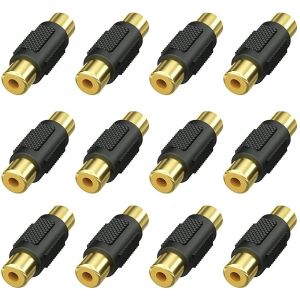 KALANKA-12 pièces Coupleur RCA femelle, connecteur adaptateur RCA femelle vers RCA femelle pour haut-parleur, câble RCA, phono, amplificateur - Neuf