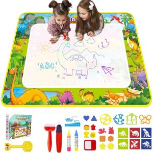 MDY-Cadeau Enfant 1-3 Ans - Tapis Dessin Eau 110 * 70cm, Jouet Bebe 1 2 3 Ans, Jouets Educatifs pour Enfants Coloriage Géant Tapis de Peinture Cadeau pour Garcons Filles Noël Cadeaux - Neuf