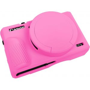 &Eacute;tui de protection en silicone souple pour appareil photo Canon G7 X Mark III,G7X3 avec couvercle d'objectif amovible pour appareil photo reflex num&eacute;rique Canon Powershot G7X Mark III,rose - Neuf