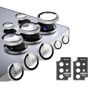 Cam&eacute;ra Protecteur Pour Samsung Galaxy S25 Ultra, Protecteur D'objectif Individuel 9h Duret&eacute;, Clarte Hd Sans Bulles D'air, Protection Objectif Camera Arri&egrave;re Pour S25 Ultra(6.9 Inch), Argent - Neuf