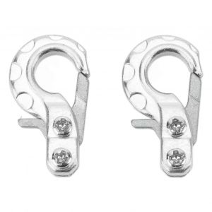 2024-2Pcs RC Crawler Crochet de remorquage en alliage d'aluminium Haute r&eacute;sistance Poids l&eacute;ger Exquis Look RC crochet de remorquage pour SCX10 D90 Argent - Neuf