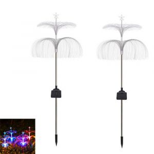 Lot De 2 Guirlandes Lumineuses Solaires En Forme De M&eacute;duses Et D'&eacute;toiles Pour La D&eacute;coration De Jardin Ext&eacute;rieur - Neuf