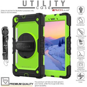 Utility Coque Pour Samsung Galaxy Tab A 8,0 Pouces 2019 (Sm-T290 T295) Coque Rigide, Protection Antichoc Avec Support Pivotant 360 Degr&eacute;s, Bandouli&egrave;re &Eacute;paule Et Prise Main [Vert] Tab A8 2019 - Neuf