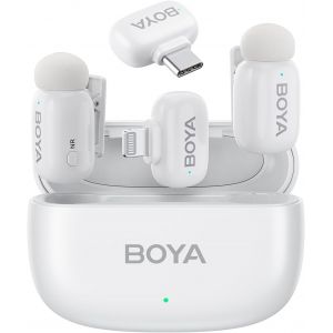 Mini Micro, Micro Cravate Sans Fil Pour Iphone 7-16, Android, Microphone Cravate Usb-C Ultral&eacute;ger (5 G), Port&eacute;e De 100 M, Autonomie De 30 H, Microphone Lavalier Compact Pour Interview, Blanc - Neuf