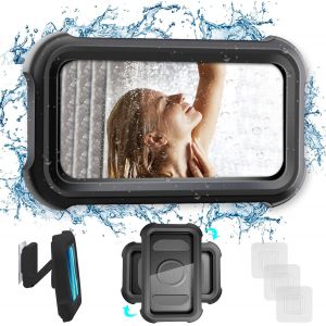 Mdy-Support De Téléphone Portable Pour Douche, Support Mural Pour Téléphone Portable, Étanche Ipx7, Support De Douche Réglable À 480° Pour Salle De Bain/Cuisine, Écran Hd, Support De Téléphone - Neuf
