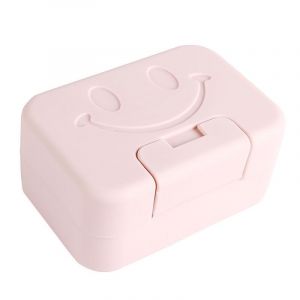Boîte à savon de voyage rose, lot de 2 porte-savons en plastique avec couvercle, facile à nettoyer, pour salle de bain, douche et cuisine - Neuf