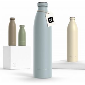 Gourde Inox 750ml | 0.75l Bouteille D'eau Isol&eacute;e | Gourde &Eacute;tanche Pour Le Sport, La Bicyclette, Les Enfants (Taupe Brown, 750ml) - Neuf