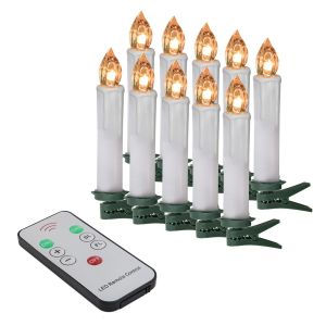 10 Pack Lumi&egrave;re Chaude LED de No&euml;l, des Bougies, des Mini sans Fil de Bougies de No&euml;l avec T&eacute;l&eacute;commande, IP44 sans flamme des Bougies de No&euml;l pour l'Arbre de No&euml;l, F&ecirc;te de Mariage - Neuf
