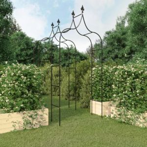 Arches De Jardin 2 Pcs Noir 120x38x260 Cm Acier - Neuf