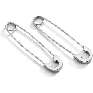 Kal-Boucles D'oreilles Créoles Avec Épingle À Nourrice Boucles D'oreilles Minimalistes En Cartilage Pour Femme - Neuf