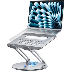 Support pour Ordinateur Portable réglable en Hauteur,Support pour Ordinateur Ergonomique avec Base rotative à 360°,Support Vertical Ordinateur Compatible avec MacBook Air/Pro,Dell,HP 11-16 - Neuf