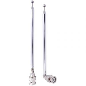 (paquet de 2) Antenne radio BNC avec connecteur jack BNC mâle Adaptateur Antenne BNC télescopique en acier inoxydable HF VHF UHF - Neuf