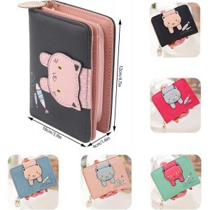CAUC-Portefeuille Chat Mignon, Porte-Monnaie Chat en Cuir PU, Petit Porte Monnaie Photo Porte-Monnaie, pour Cadeaux, Filles, Femmes, Amis, Anniversaire (Le Noir) - Neuf