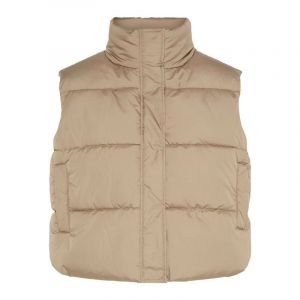 Doudoune Sans Manches Courte Col Cheminée Femme Pieces - Neuf