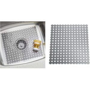 Sjzg-Idesign Orbz Protection Évier - Tapis Évier En Plastique - Egouttoir A Vaisselle À Découper - Graphite - Neuf