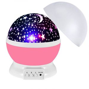 Veilleuse Projecteur &Eacute;toile Rose Pour Enfants, Projecteur Rotatif Pour Enfants, Veilleuse Pour Chambre D'enfants, Cadeau Pour B&eacute;b&eacute; - Neuf