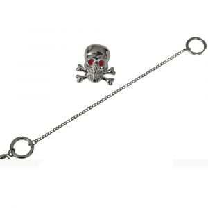 Bague Boucles D'oreilles M&eacute;tal Argent Pirate Femme - Neuf