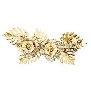 Feuilles Métal Décoration Murale Sculpture Murale Décor Luxe Fer Suspendu Oeuvre Compatible Avec Anniversaire Salon Cadeau Maison,A - Neuf