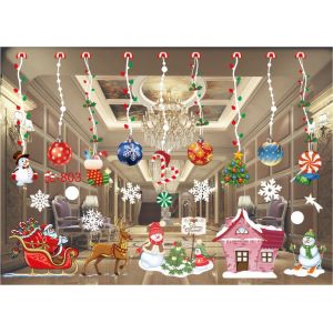 Décorations de fenêtre de Noël, autocollants de fenêtre de Noël pour les décorations de fenêtre de vacances de Noël pour la maison, l'école, le bureau, la décoration de fenêtre d'hiver (style 20) - Neuf