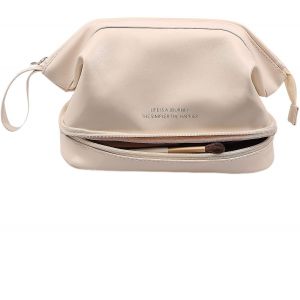 Double Couche De Cosmétiques, Sacs De Voyage Sacs Cosmétiques, Sacs Cosmétiques, Sacs De Voyage, Portable En Cuir De Toilette Sacs, Spacieux Sacs Cosmétiques Pour Les Femmes Et Les Filles. Blanc - Neuf