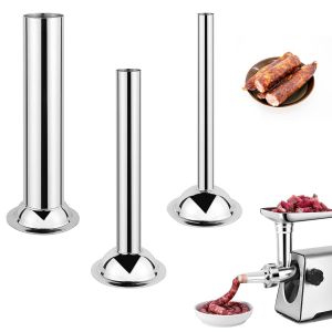 Chenquansarl-3 Pièces Entonnoir Saucisse En Acier Inoxydable Entonnoir De Remplis De Saucisses Ø12/19/32 Mm Hachoir À Saucisse Manuel Tubes Pour Hachoir À Viande Taille 5 - Neuf