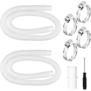 Tuyau Piscine 32mm,2 Pièces 150 CM Tuyau de Piscine avec 4 Pinces Métalliques,pour Pompe à Filtre Eau Arrosage Bassin.[G43] - Neuf