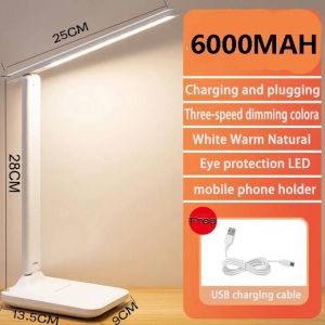 ore-Lampe de Table LED rechargeable par USB,3 couleurs,variable en continu,tactile,pliable,Protection des yeux,veilleuse de lecture,6000mAh,2023-6000mah-1PC - Neuf