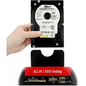 Disques Dur Docking Station Usb 3.0, Sata Ide 2.5"" & 3.5"" Hdd Ssd, Clonage Hors Ligne, Sauvegarde Otb, Lecteur De Carte, Plug & Play, Affichage Led, Alimentation Externe Compatible Avec Windows - Neuf