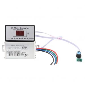 Controleur de vitesse de moteur a balais PWM a affichage numerique DC9-60 V, regulateur de vitesse variable en continu 10 A - Neuf
