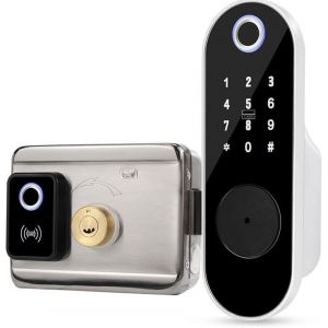 Serrure De Porte À Empreinte Digitale,Verrou De Clavier Sans Clé Avec Entrée De Clé, Mot De Passe Anti-Fouille,Serrure Antivol Intelligente[MAT790755] - Neuf