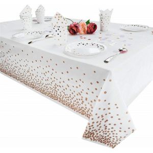 Nappes en plastique pour les tables de rectangle, couvertures de table jetables de nappes de table de f&ecirc;te pour l'anniversaire de mariage de No&euml;l de l'action de gr&acirc;ces de parties, 54 ""x 108"" (Marron) - Neuf