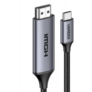 C&acirc;ble USB C vers HDMI 8K 60Hz 4K 240Hz 48Gbps Compatible avec MacBook M4 M3 M2 iPad Pro Air iPhone 16 Plus Pro Max 15 Galaxy S24 S23 Pixel Adaptateur Thunderbolt 4 3 Type C HDMI 2.1 2.0 (2M) - Neuf