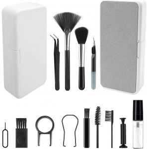 LETNERNY-18 En 1 Kit De Nettoyage Clavier Ordinateur, Kit De Nettoyage De Clavier Multifonctionnel, De Clavier D'Outils Nettoyage, Adapté Aux Écouteurs, Ordinateur Portable, Téléphone, Écran Pc (Noir - Neuf