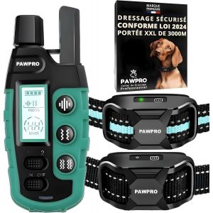 Collier De Dressage, Portée Xxl De 3000m, Conforme Nouvelle Loi 2024 Bien-Être Animal, 3 Modes Bip, Boost Vibration, Pour Chiens De Toutes Tailles, Marque Française (1pcs) - Neuf