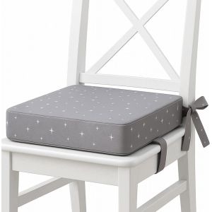 Rehausseur Chaise Enfant 32x32x8 Cm - Coussin R&eacute;hausseurs Chaises Haute Pour Enfants Voyage E Maison R&eacute;hausseur En Mousse Avec Taie D'oreiller Lavable Beige Avec &Eacute;toiles Blanches - Neuf
